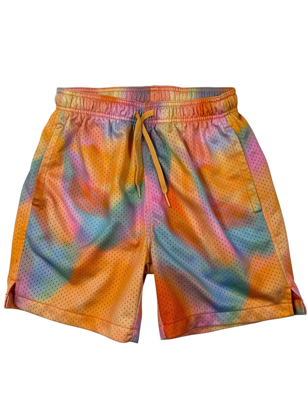 LCKR Men's Tie Dye Sunset Ombre Lifestyle Mesh Drawstring Shorts (unisex) Size S
